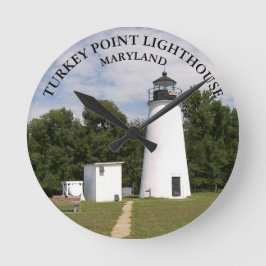 Relógio Redondo Turco Point Lighthouse, Maryland Round Wall Clock