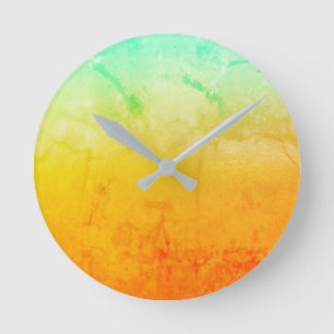 Relógio Redondo Turquesa russa e Dourada