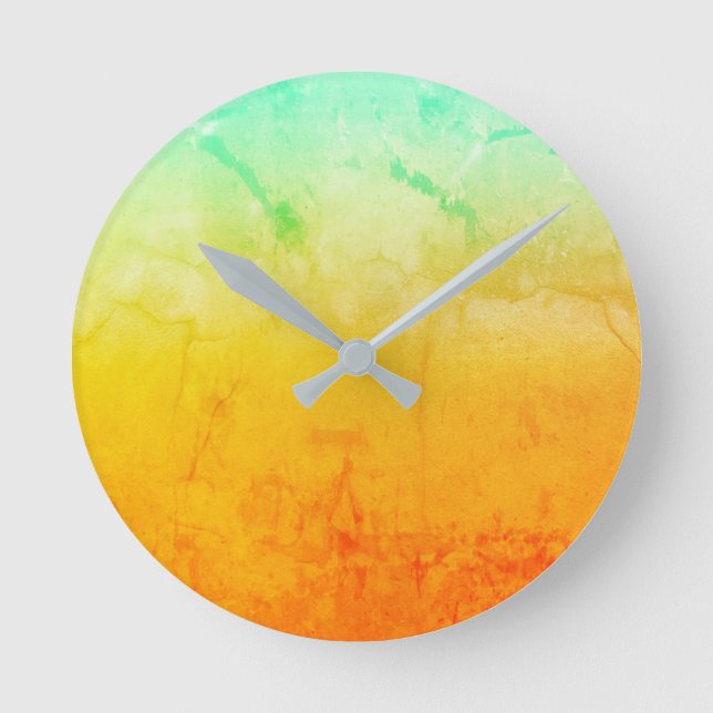 Relógio Redondo Turquesa russa e Dourada (Frente)