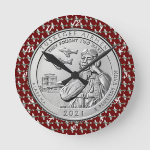 Relógio Redondo Tuskegee Airmen COIN