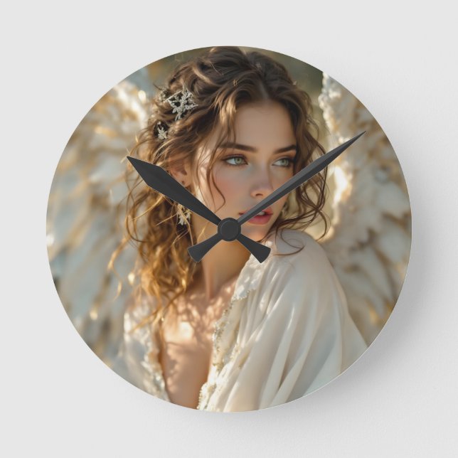 Relógio Redondo Twilight Guardian - Angel of Gilded Wings (Frente)