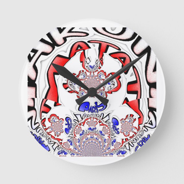 Relógio Redondo Twist Francês Hakuna Matata: Mistura Cultural Únic (Frente)