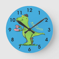 Um desenho animado de dinossauros, verde e engraça