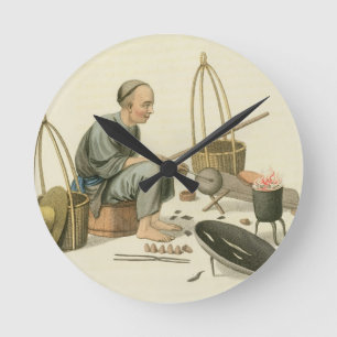 Relógio Redondo Um funileiro, chapeia 37 "do traje de China", en