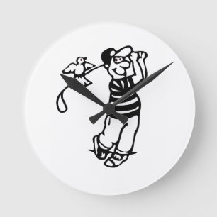 Relógio Redondo Um Golfer em b-w