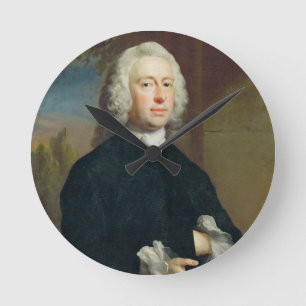 Relógio Redondo Um homem desconhecido no preto, 1735 (óleo em