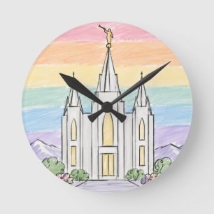 Relógio Redondo Um Lugar Celestial de Paz   Bela Templo Mórmon U