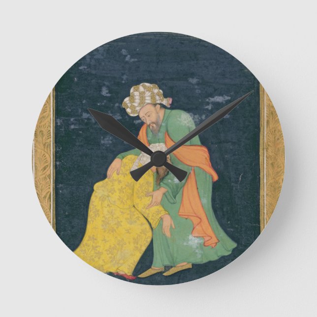 Relógio Redondo Um Mulá se curvando a um homem de vestido iraniano (Frente)