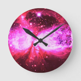 Relógio Redondo Uma estrela é cor-de-rosa Nascer