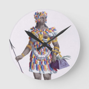 Relógio Redondo Uma mulher de Honduras, 1780 (gravura colorida)