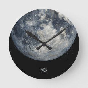 Relógio Redondo Uma pintura da lua no espaço