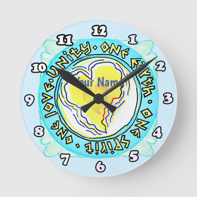 Relógio Redondo Uma Terra (Frente)