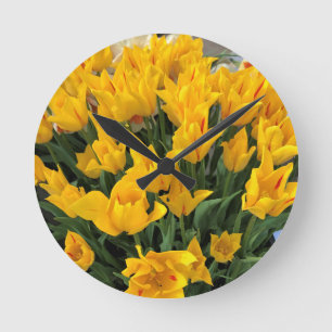 Relógio Redondo Unique Yellow Tulips