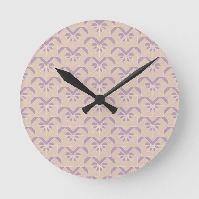 Relógio Redondo Upside down lavender pattern (Frente)
