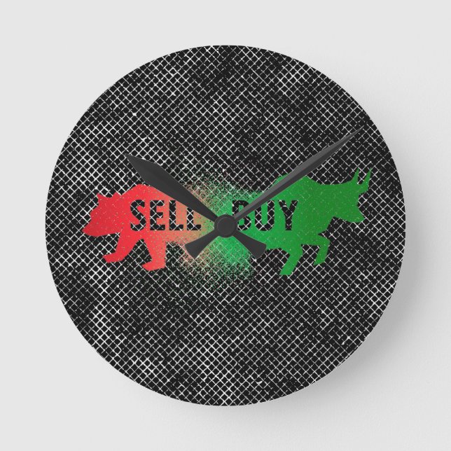 Relógio Redondo Urso e Touro (Frente)