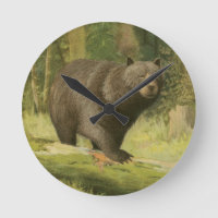 Urso Preto a Passar num Tronco de Árvore