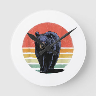 Relógio Redondo Urso Preto da Imagem Retroativa