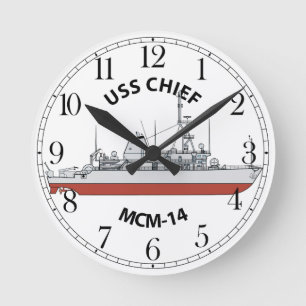 Relógio Redondo USS Chief MCM-14