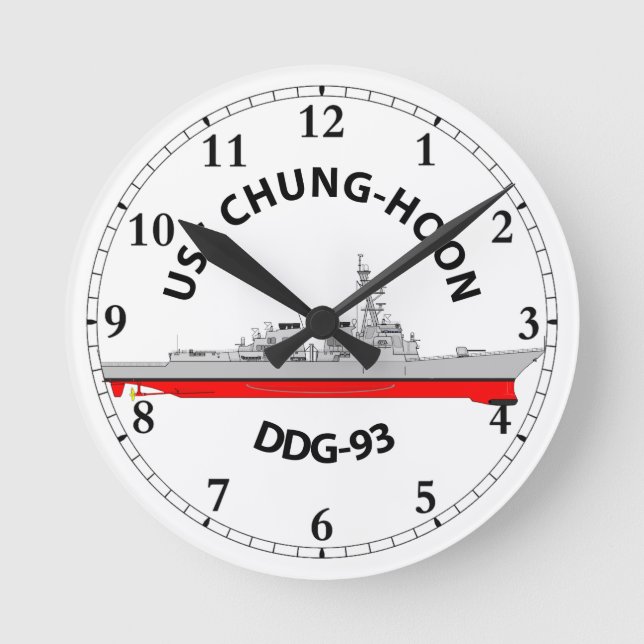 RELÓGIO REDONDO USS CHUNG-HOON - DDG-93 - ARLEIGH BURKE (Frente)