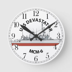 Relógio Redondo USS Devastator MCM-6
