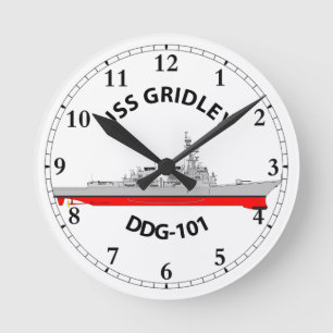 RELÓGIO REDONDO USS GRIDLEY - DDG-101 - ARLEIGH BURKE