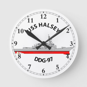 RELÓGIO REDONDO USS HALSEY - DDG-97 - ARLEIGH BURKE