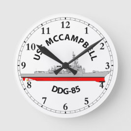 RELÓGIO REDONDO USS MCCAMPBELL - DDG-85 - ARLEIGH BURKE