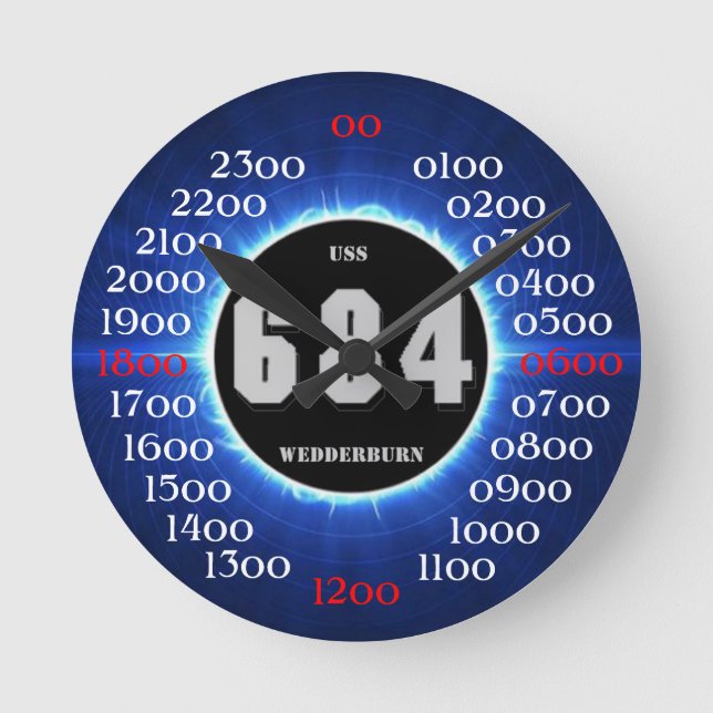 Relógio Redondo USS Wedderburn (DD-684) (Frente)