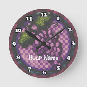 Relógio Redondo Uvas