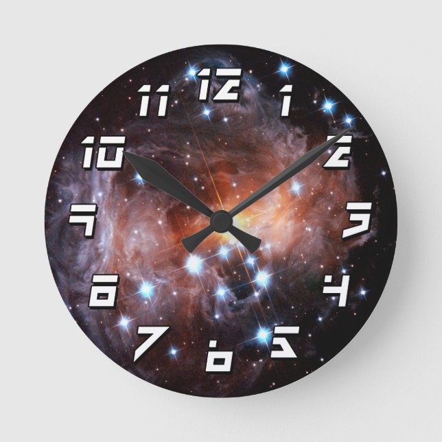 Relógio Redondo V838 Foto da Supergigante Estrela Vermelha Monocer (Frente)