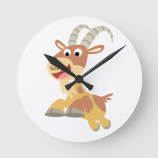 Relógio Redondo Vai, Goat! Clock (cabra de desenho animado)