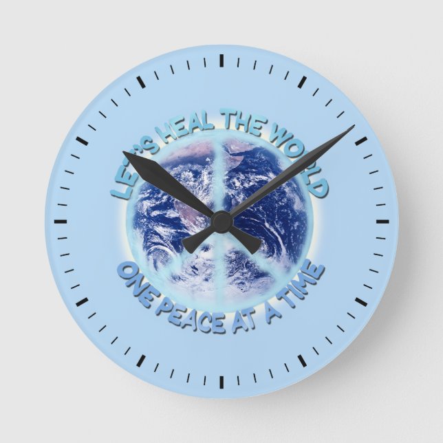 Relógio Redondo Vamos curar o mundo... (Frente)