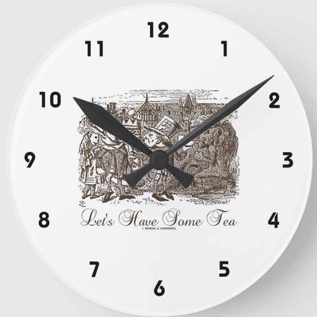 Relógio Redondo Vamos Tem Uma Maravilha De Chá Alice Haigha Hatta (Wonderland attitude clock for any Wonderland fan who is a tea drinker)