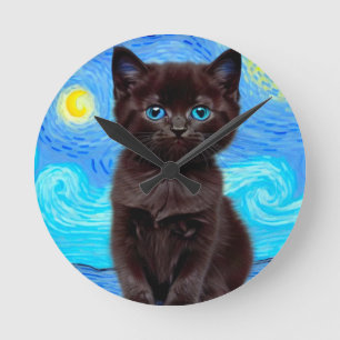 Relógio Redondo Van Gogh Starry Night Black