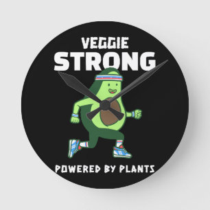 Relógio Redondo Veggie Strong, Alimentado por plantas