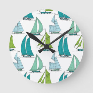 Relógio Redondo Veleiros no teste padrão da água