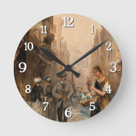 Relógio Redondo Vendedor de Flores - Emil Barbarini