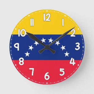 Relógio Redondo Venezuela Flag Wall Clock - Flag of Venezuela