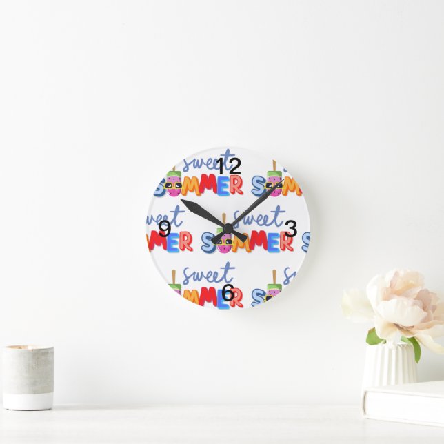 Relógio Redondo verão doce (Lar)
