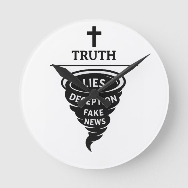 Relógio Redondo Verdade sobre mentiras (Frente)