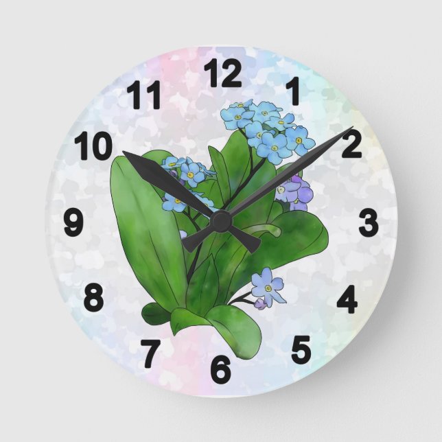 Relógio Redondo vergissmeinicht (Frente)