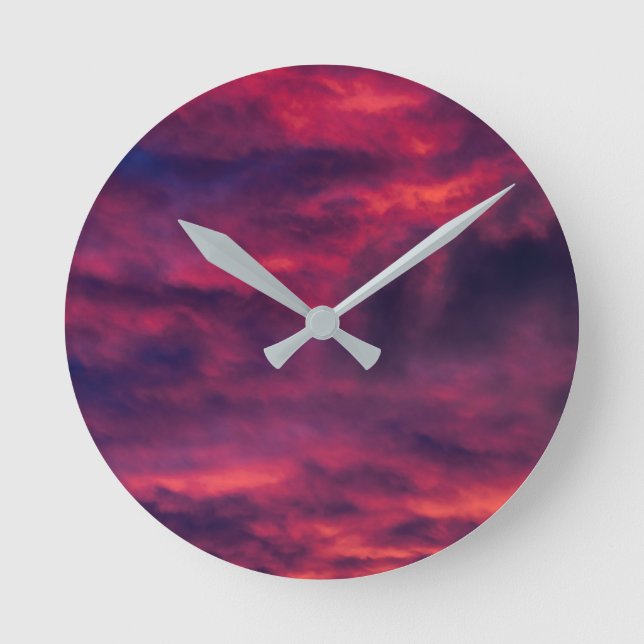 Relógio Redondo vermelho augural (Frente)
