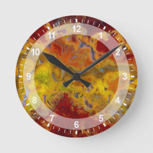 Relógio Redondo Vermelho e amarelo Crayloa Jasper