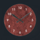 Relógio Redondo Vermelho marrom de Borgonha<br><div class="desc">Este design era art. digital embora criado. Pode ser personalizado na área fornece ou personalizando escolhendo o clique personalizar uma opção mais adicional e mudando o nome, as iniciais ou as palavras. Você pode igualmente mudar a cor de texto e denominar ou suprimir do texto para um design da imagem...</div>