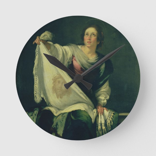 Relógio Redondo Veronica do St., 1625-30 (óleo em canvas) (Frente)