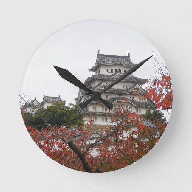 Relógio Redondo Viajar Castelo Himeji (Frente)