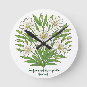 Relógio Redondo Vibrações florais de primavera