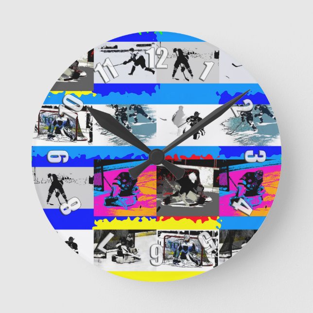 Relógio Redondo Vida de jogador de hóquei - Hóquei no gelo (Frente)