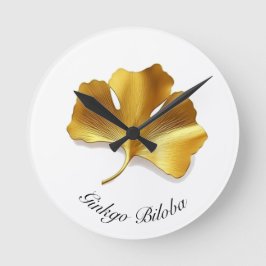 Relógio Redondo Vida Herbal do Ouro Ginkgo Biloba personalizável
