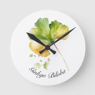 Relógio Redondo Vida Herbal: Ginkgo Biloba personalizável